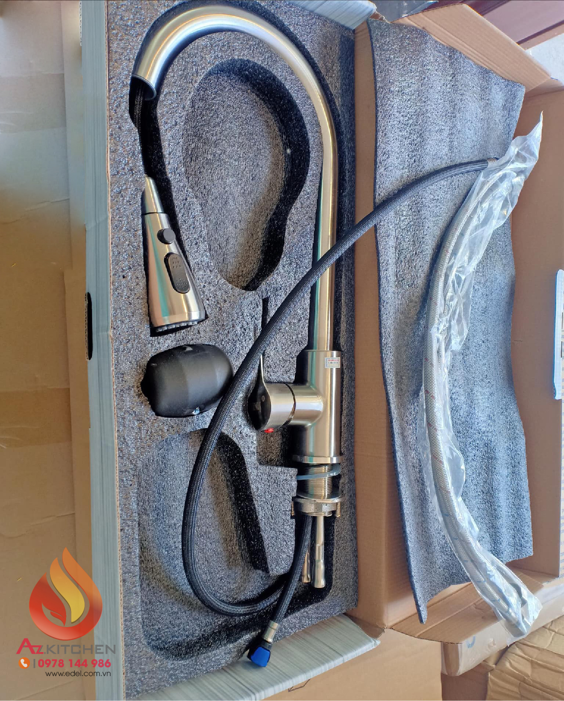 Vòi rửa bát Homaya HF21.02-https://edel.com.vn/voi-day-rut/